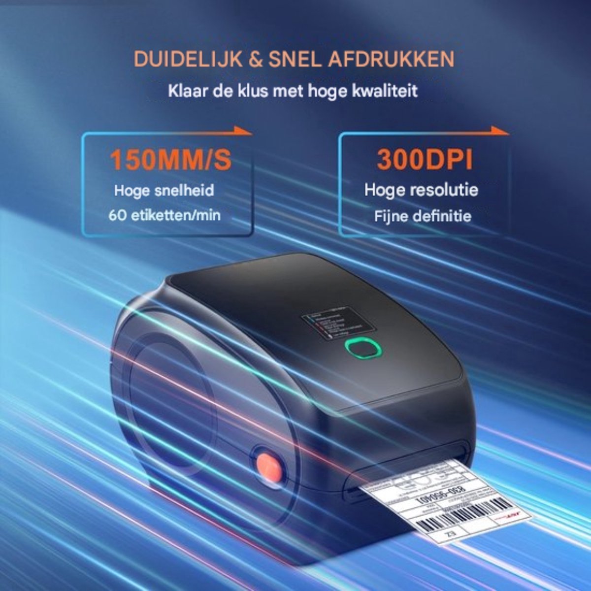 Happyment Thermische Labelprinter PRO - Bluetooth - 60 Label P/m - 300 DPI - Inc Accesoires