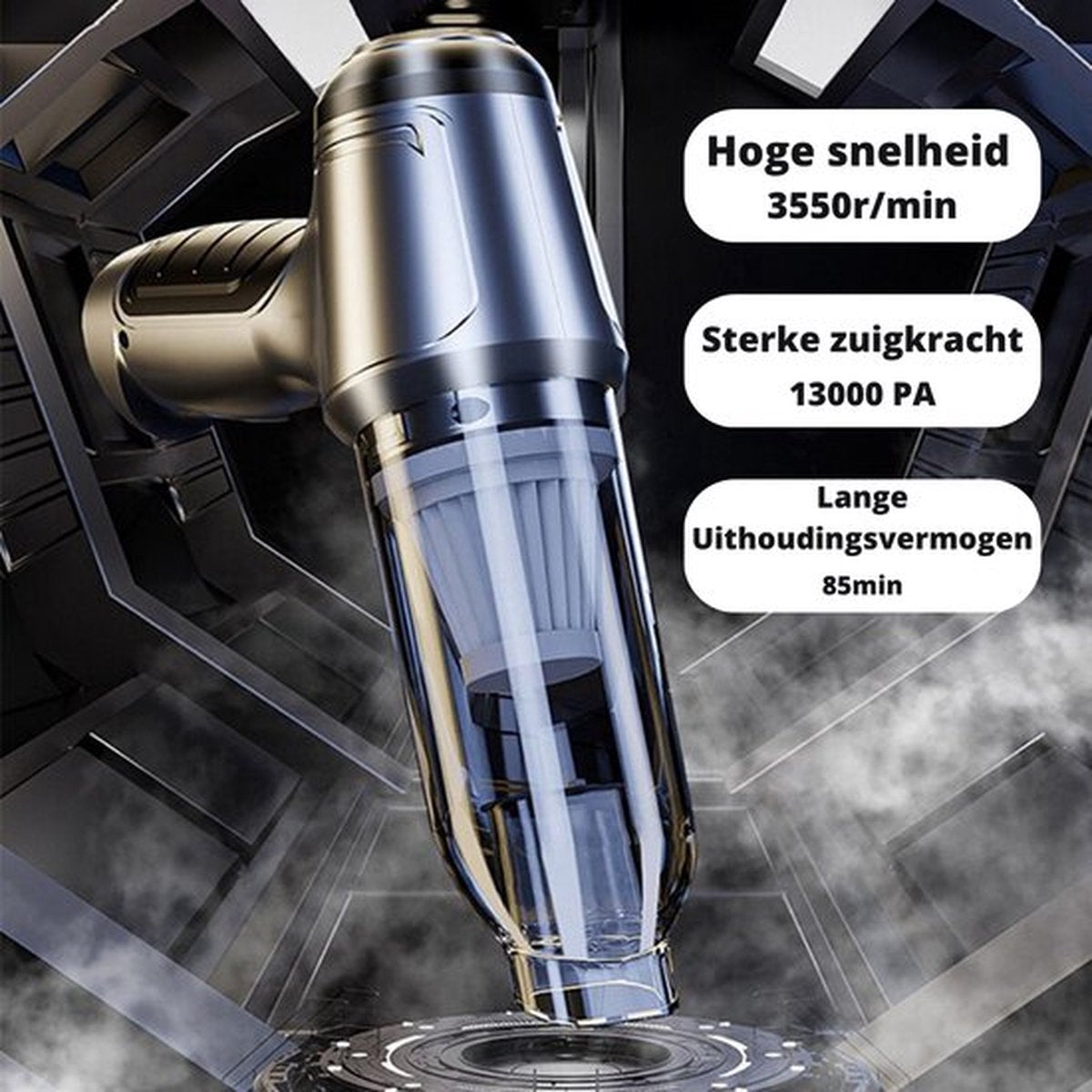 Happyment Kruimeldief - Handstofzuiger - Snoerloos - Draadloos - Auto Stofzuiger - Caravan - Best Verkocht - Wit