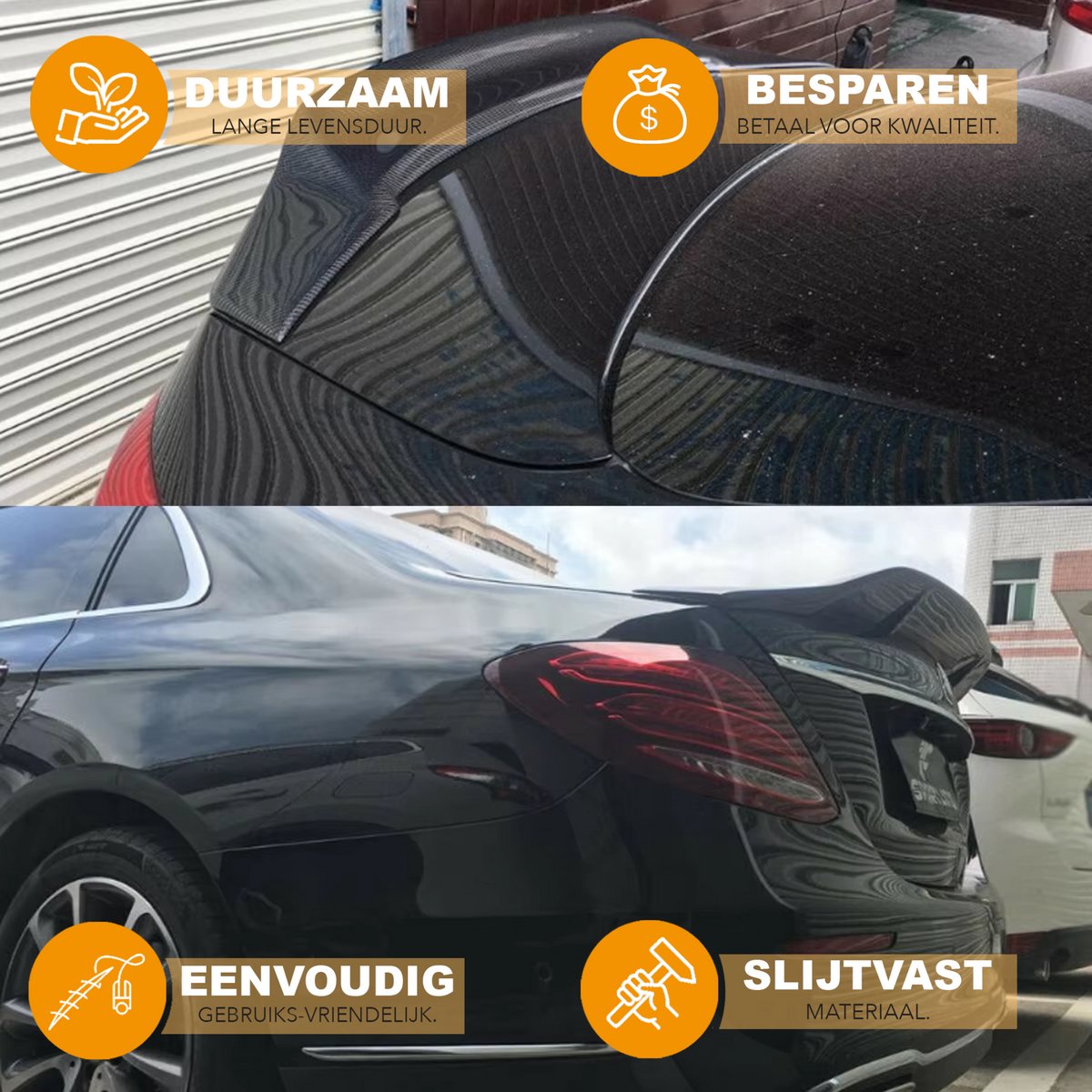 Kofferbak Spoiler Wing Deluxe- Voor Mercedes E-Klasse W213 E300/E63 AMG Sedan (2017-2022) - Carbon Look - Auto Accessoires
