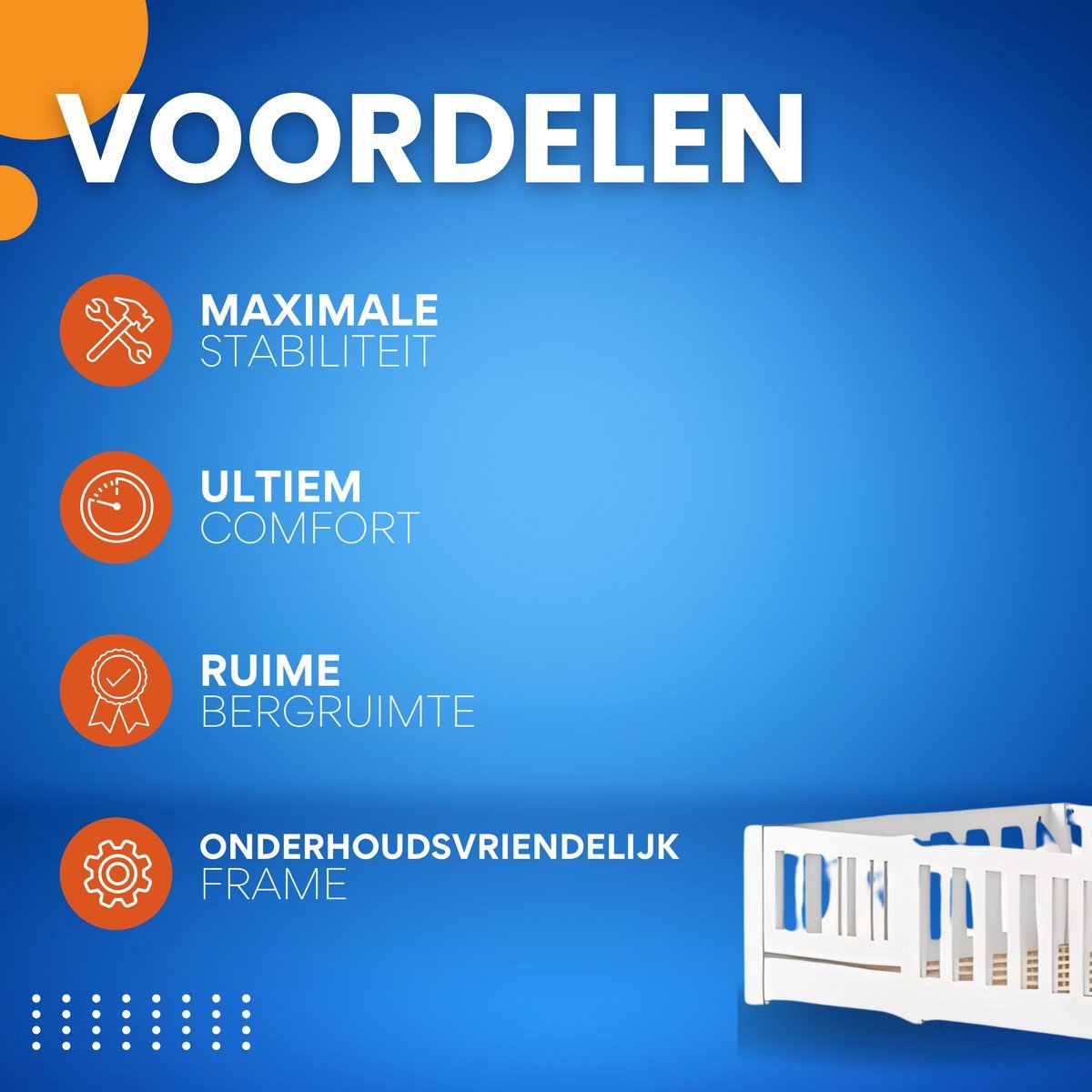 Opulence Kinderbed 90 x 200 cm - Voor Kinderen - Huisbed jongens en meisjes - Peuterbed - Met lattenbodem en valbeveiliging - Zonder matras