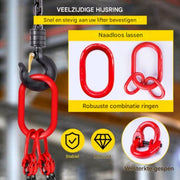 Hijskraan takel - Lier Kettingstrop - 5' Quad Poten Tackle - 5 Ton Capaciteit - Gelegeerd Staal Verstelbaar