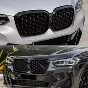 Voorbumper - Voor BMW X3/X4 G01/G02 2022-2023 - Auto accessoires - Niergrille - Diamant stijl - Gloss Zwart