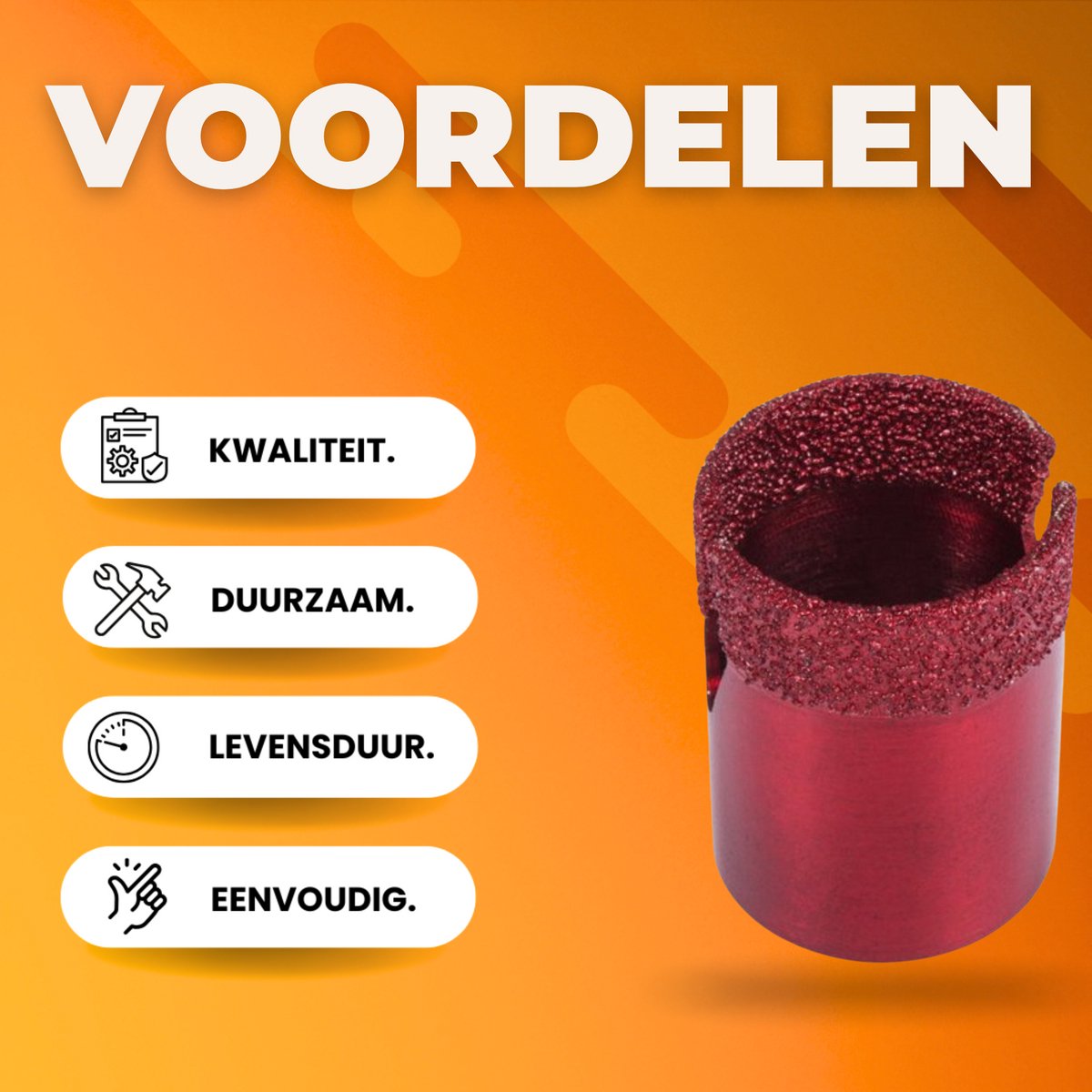 Diamant Gatenzaagset PRO - Dozenboor- Gatenboor - 8 Stuks - 20-68 mm - Vacuüm Gesoldeerd - Voor Keramiek