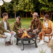 Tuin Vuurplaats - Vuurschaal - Vuurkorf - Terrashaard - Houtgestookte Stalen BBQ Grill met Mesh Vuurhaard - Ideaal voor Achtertuin, Camping & Picknick