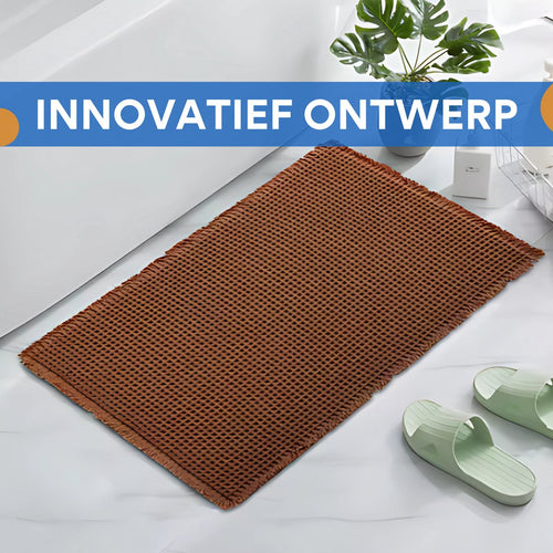 Badmat voor badkamer - Douchemat - Bruin - 60x90cm - Absorberend & antislip - Boho stijl