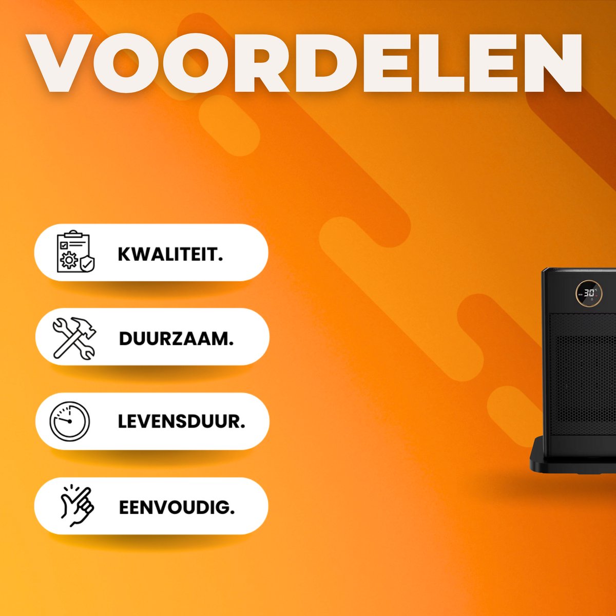 Draagbare elektrische heater - 1500W - Met afstandsbediening - Verwarmings ventilator - Voor thuisgebruik en kantoor - Met timer - 1500W