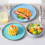 Valentis Ovenschaal - 16 delig - 6 persoons - Blauw - Dinerborden - Bordenset - Diepe borden - Ontbijtborden - Servies - Keukenservies