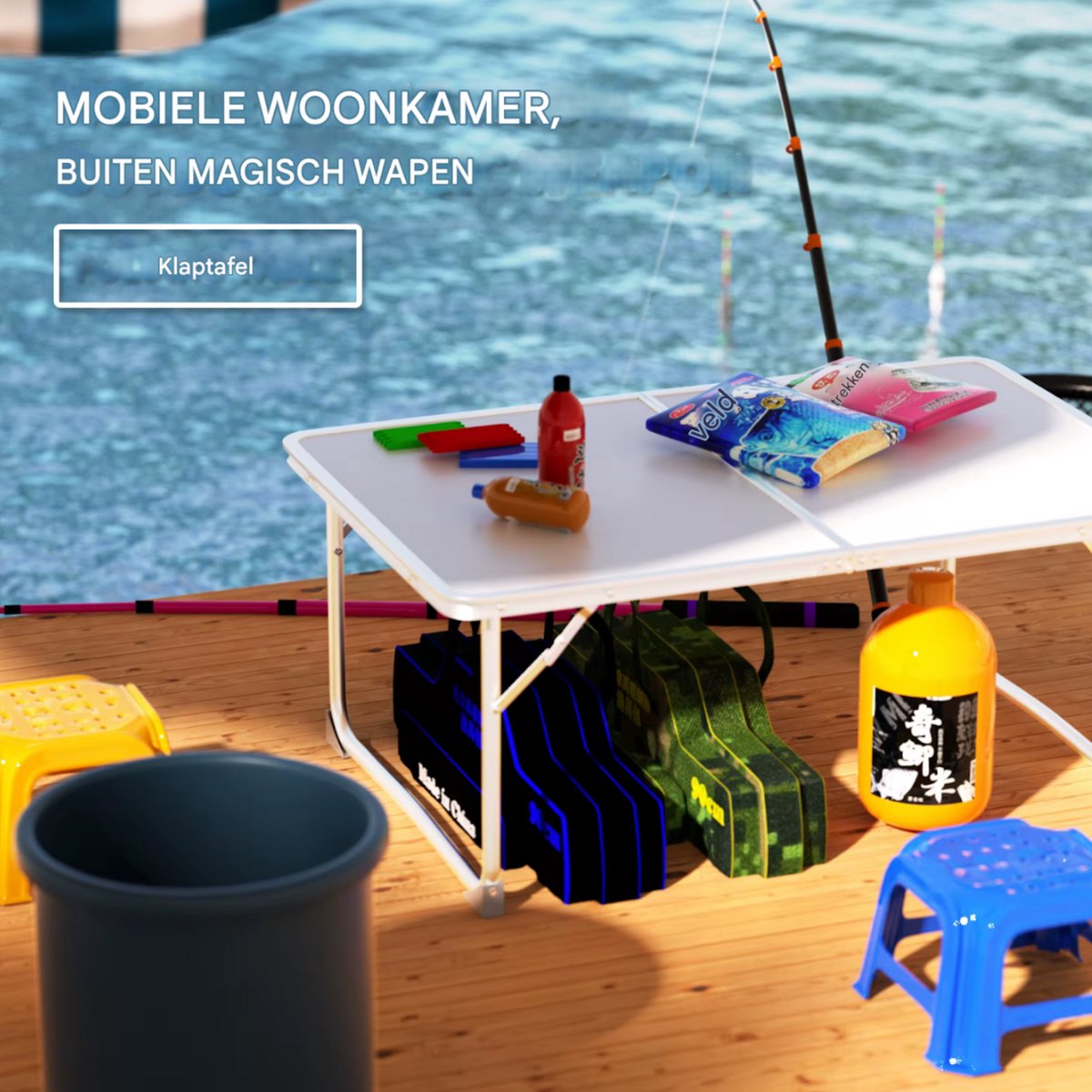 Luxe Klaptafel – Multifunctionele Picknicktafel voor Feesten, BBQ’s, en Camping – Duurzaam en Opvouwbaar