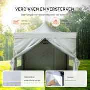 Paviljoen - Opvouwbare Partytent - Tuintent 3x3 m - Voor 6-8 Personen - Kamperen