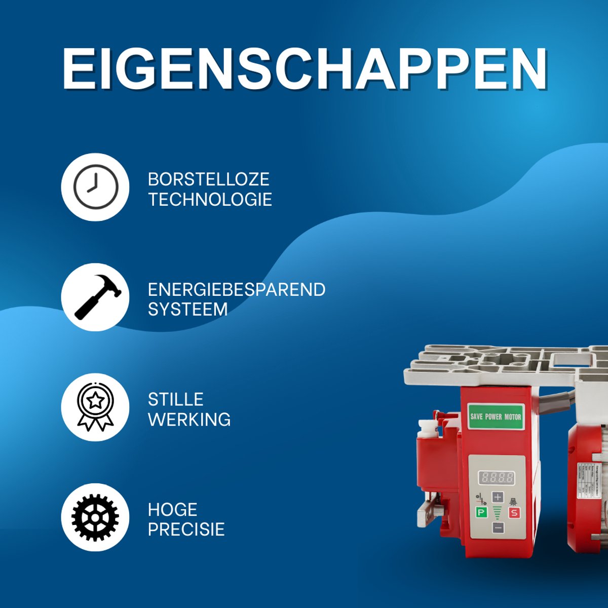 Naaimachinemotor - Voor elektrische naaimachines - Borstelloze, energiebesparende servomotor - Rood