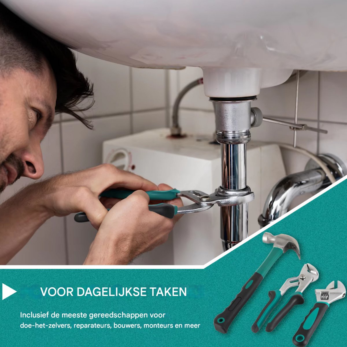 Gereedschapset - 198-delige - Gereedschapskoffer gevuld - Gereedschapstas - Gereedschapskist - Voor Thuis en autoreparatie - Handgereedschapset met rateldop en schroevendraaierset - Groen