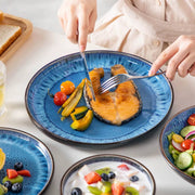 Lorentino Serviesset - 24 delig - 6 persoons - Blue Eye - Dinerborden - Bordenset - Diepe borden - Ontbijtborden - Servies - Keukenservies