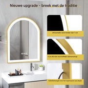 Badkamerspiegel Madrid - Met verwarming en LED verlichting - Geen condens - Spiegel voor badkamer - 90x60cm