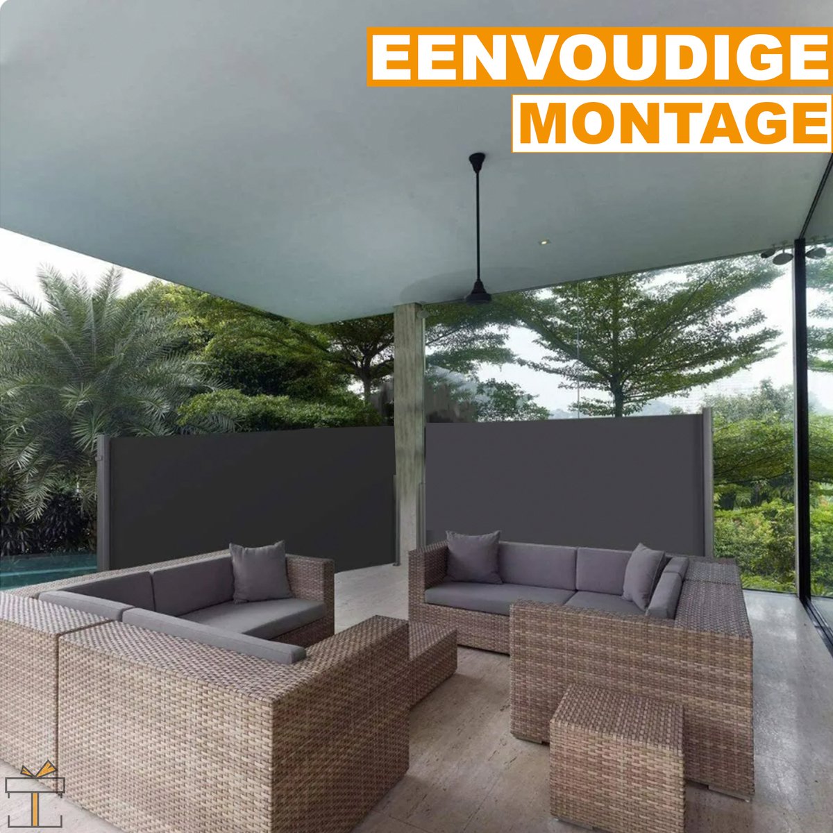 Happyment Zichtbreeknet modern - Windscherm - Zichtdoek - Privacy doek - Schutting - Windbreekgaas - PVC winddoek - 300x160cm