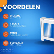 Radiatorombouw Opulence - 78x92 cm - Ombouw rooster - Verticale panelen - MDF - Stijlvol - Wit