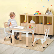 Kindertafel met stoeltjes - 2 stoelen - Activiteiten tafel - Speeltafel Kinderbureau - 3-8 jaar - In Hoogte Verstelbaar - Studeertafel voor Kinderen - Beige