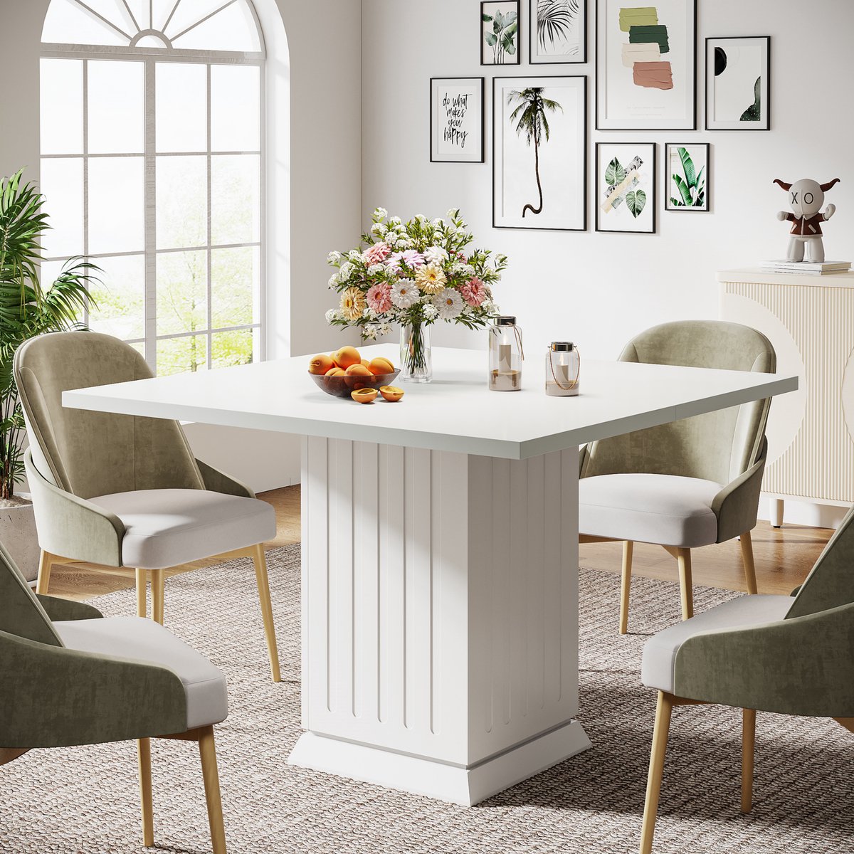Vierkante Eettafel - Keukentafel - Eetkamertafel - 4 personen - Wit