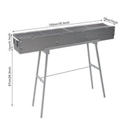 BBQ-grill - Voor camping - Draagbare, opvouwbare houtskoolgrill - Grijs - 100*18*13cm
