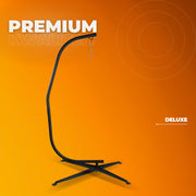 Metalen Hangstoel Hangmat C-Standaard - Egg hangstoel Chair - Schommel - 150kg Capaciteit - Schommelstandaard voor Buiten, Terras, Balkon & Veranda - 360° Rotatie