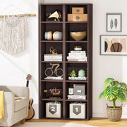 6-Lagen Hoek boekenkast - Boekenplank - Wandplank - Boekenrek - 30x30x180 cm - Voor Thuiskantoor en Kleine Ruimtes - Chocolade