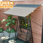 Happyment Zonneluifel deluxe - Handmatig - Luifel met steunpoten - Zonnescherm - Terras - Tuin of balkon - Grijs - 300x180cm