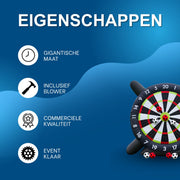 Gigantisch Opblaasbaar Voetbal Dartbord - Voor Kinderspeeltuin & Events - Inclusief 8 Voetballen - Hoge Kwaliteit - 3x3x1.4m