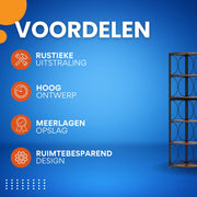 Hoek boekenkast Livantus - 6 Lagen - Hoekkast - Bruin - Hoekrek - Voor Woonkamer, Slaapkamer of Kantoor