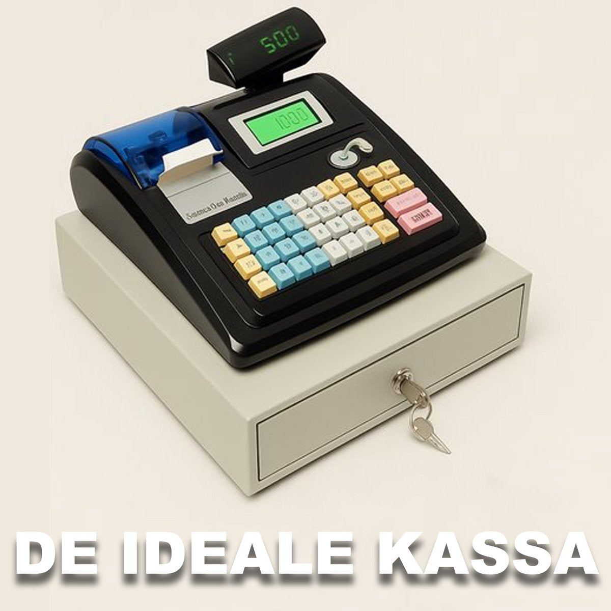 Kassa - 48 toetsen elektronisch kassa - Kassasysteem horeca - Met contant geldlade voor winkel - Zwart/Wit
