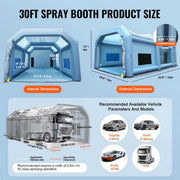 Draagbare Verfspuit tent – 10x6x4m - Airbrush - Spray booth - 950W - Opvouwbare Spuitcabine voor Buitenprojecten