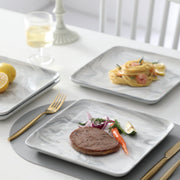 Diamond Bordenset - 4 persoons - Marmerlook Keramisch - Eetborden - Breakfast Plates