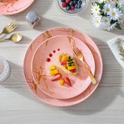 Pastella Serviesset Dalizo - 12 delig - 4 persoons - Baby roze - Dinerborden - Bordenset - Diepe borden - Ontbijtborden - Servies