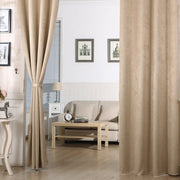 Happyment Gordijnen set deluxe met ruche - 2 stuks - Champagne 135x225cm - Verduisterend - Zwaar - met Plooiband - Fluweel - Thermisch - Isolerend
