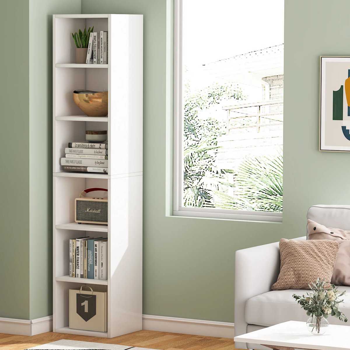 Vakkenkast Elanoir - Boekenkast 180cm hoog - Opbergkast - Woonkamer, slaapkamer, kantoor - Boekenrek
