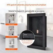 Douchenis - Wandnis - Inbouwnissen- Voor Badkamer & Douche - Zwart - 1 vak - 41x41cm