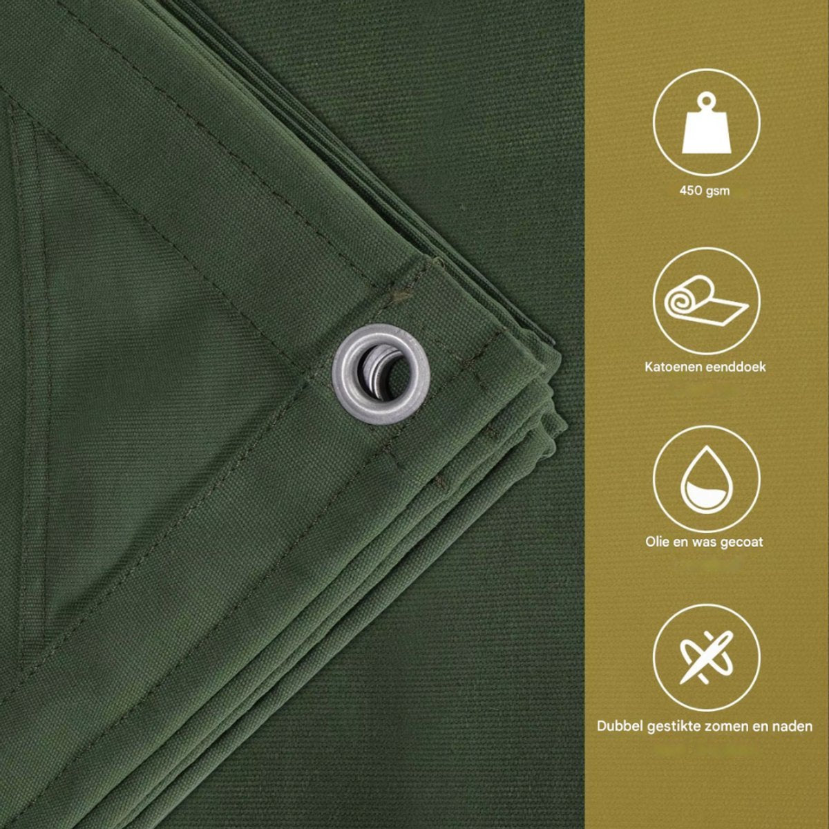 Dekzeil Opulence - 100x200cm - Waterdicht - Voor Luifel, Tent, Auto, Boot & Dak - Zwaar - Camping & bescherming - Groen