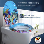 WC-bril - Toiletbril – Voor Toilet & Badkamer – Soft-Close - Met print