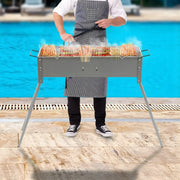 BBQ-grills - Voor camping en outdoor - Draagbare, opvouwbare houtskoolbarbecue - Grijs - 80*18*13cm