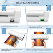 Thermische Lamineermachine Zyren - A4/A5/A6 - Compact en Lichtgewicht - Warme en Koude Instellingen - Snelle Opwarming in 3-4min