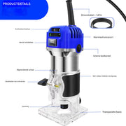 Palm Router Trimmer Tavien - Houtbewerking Handrouter met Trimmerbasis - Compacte Handheld Wood Router Power Tool
