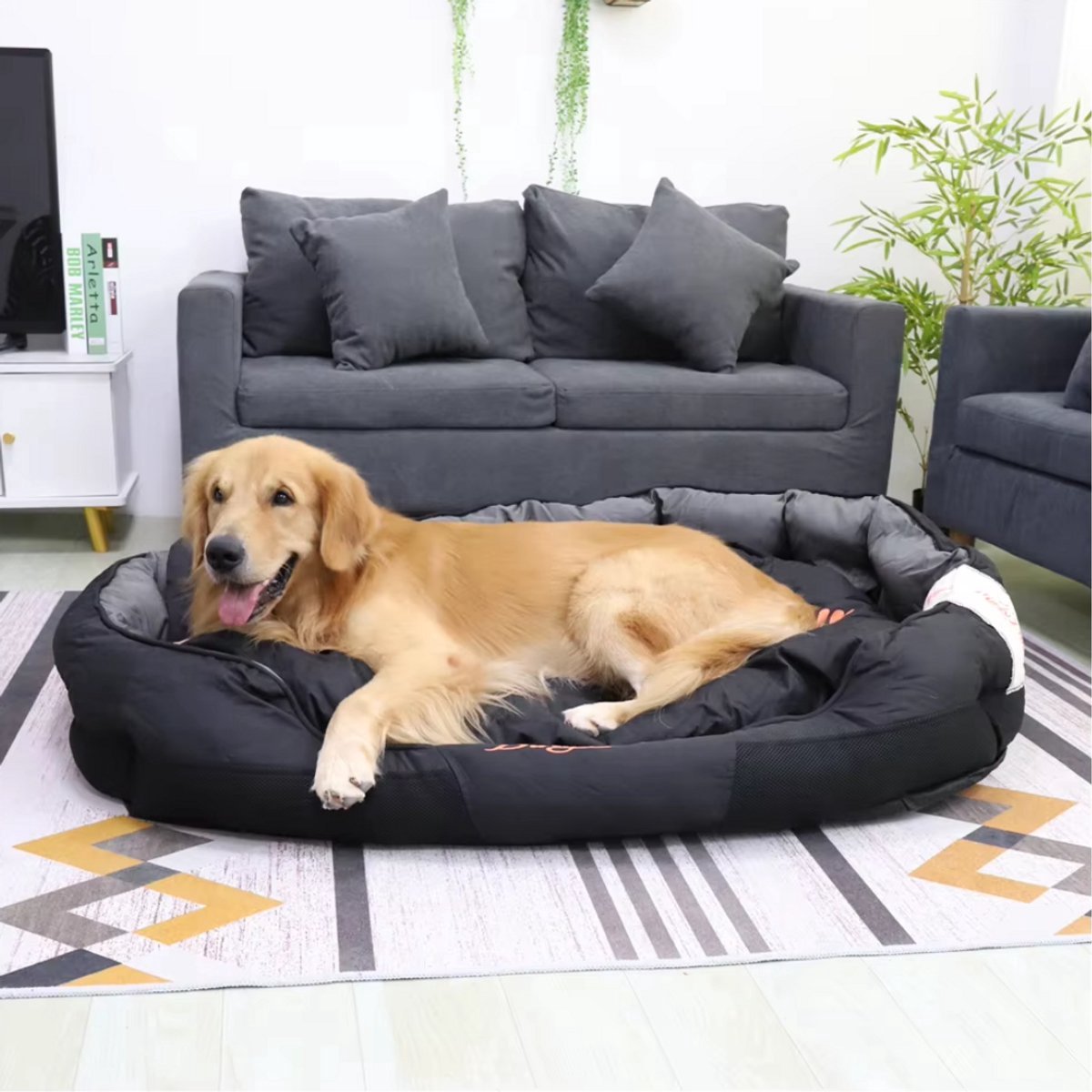 Hondenbed Mumba Tavien - Hondenbank - Hondensofa op poten - Hondenzetel - Hondenmand - Comfort en zacht - Afneembaar kussen - 130cm