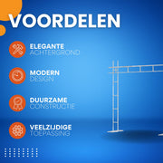 Witte rozenboog - 240cm - Bruiloft decoratie - Versiering - Backdrop frame - Multifunctioneel voor ceremonies en feesten