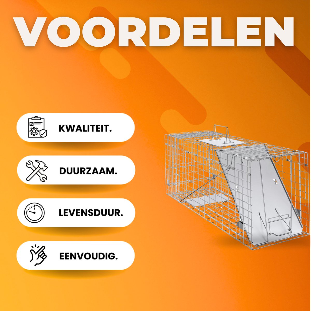 Rattenval deluxe - Diervriendelijke Steenmarter Marterval - Robuuste Levend Vangval - Voor buiten - Weerbestendige Konijnenval