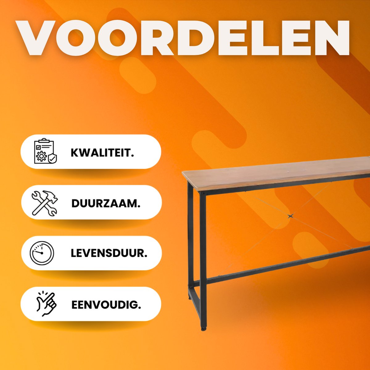 L-vorm Bureau - 170cm - Bruin - Hoekbureau - Computer, Gaming & Laptop Bureau - Thuiskantoor - Tafel