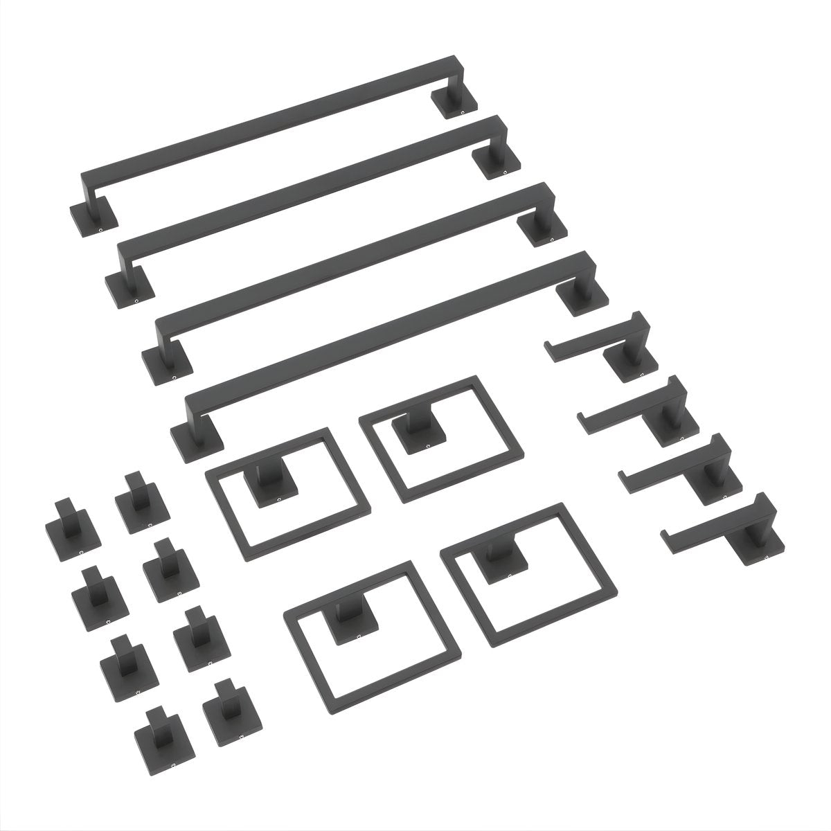 Handdoekstangset - Handdoekrek - Handdoekhouder - Badkameraccessoires - Voor Wandmontage in Badkamer - Zwart