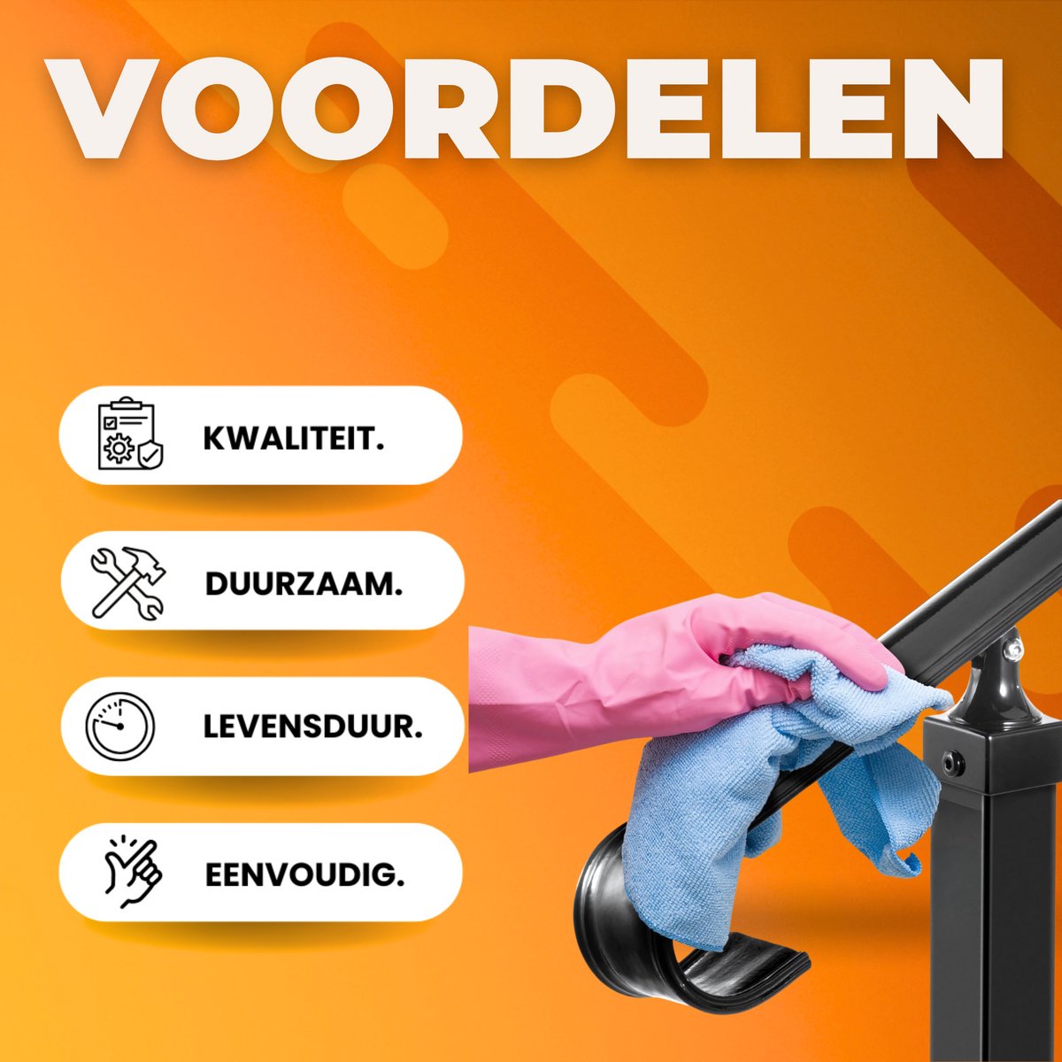 Trapleuning deluxe - Balustrade - Houders - Leuningen voor Trappen - Staal - Met trapleuninghouders - 212CM