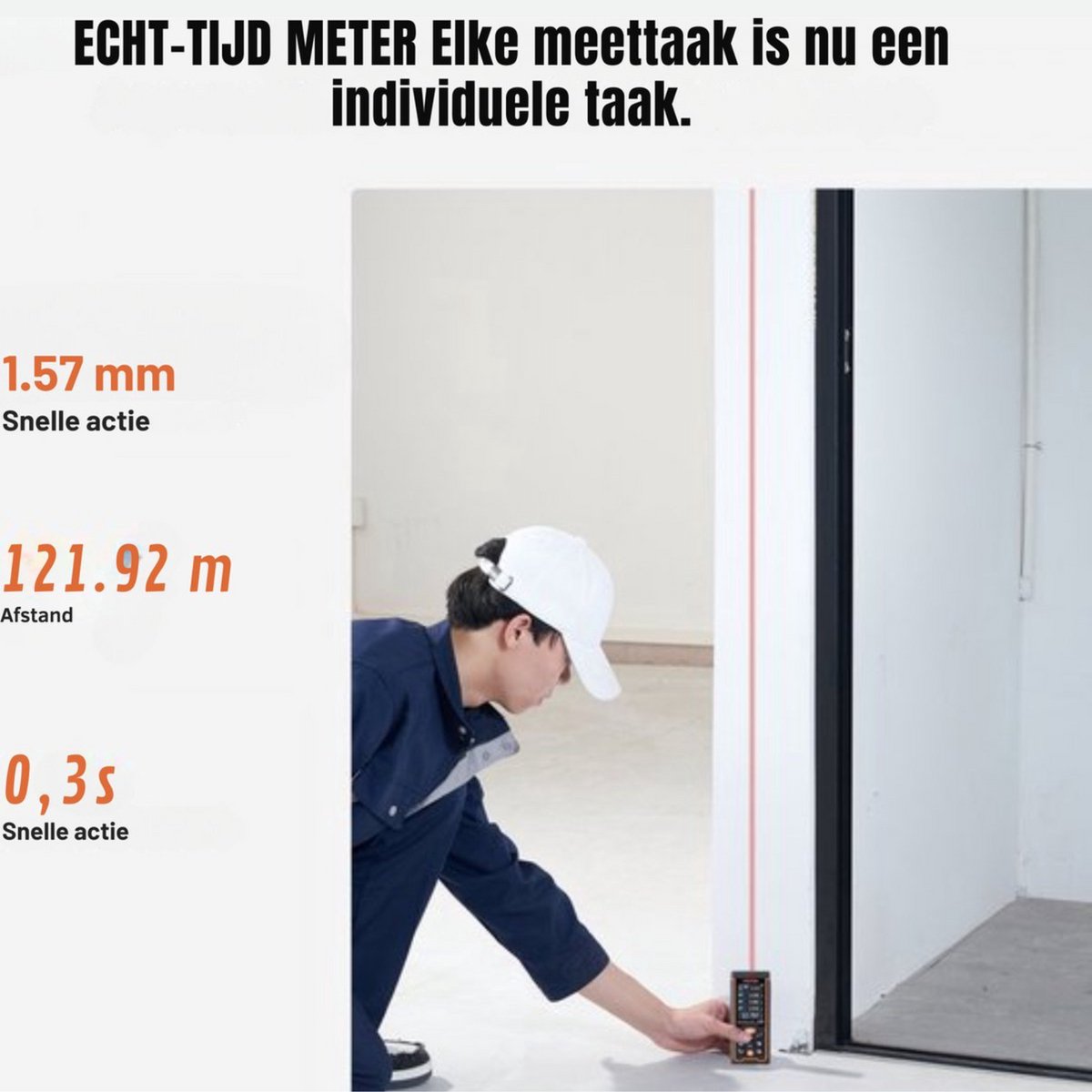 Laser afstandsmeter PRO - 121m Meetbereik - Lasermeter - Laserafstandsmeter - 2,4" LCD-Scherm - Nauwkeurige Digitale waterpas meter