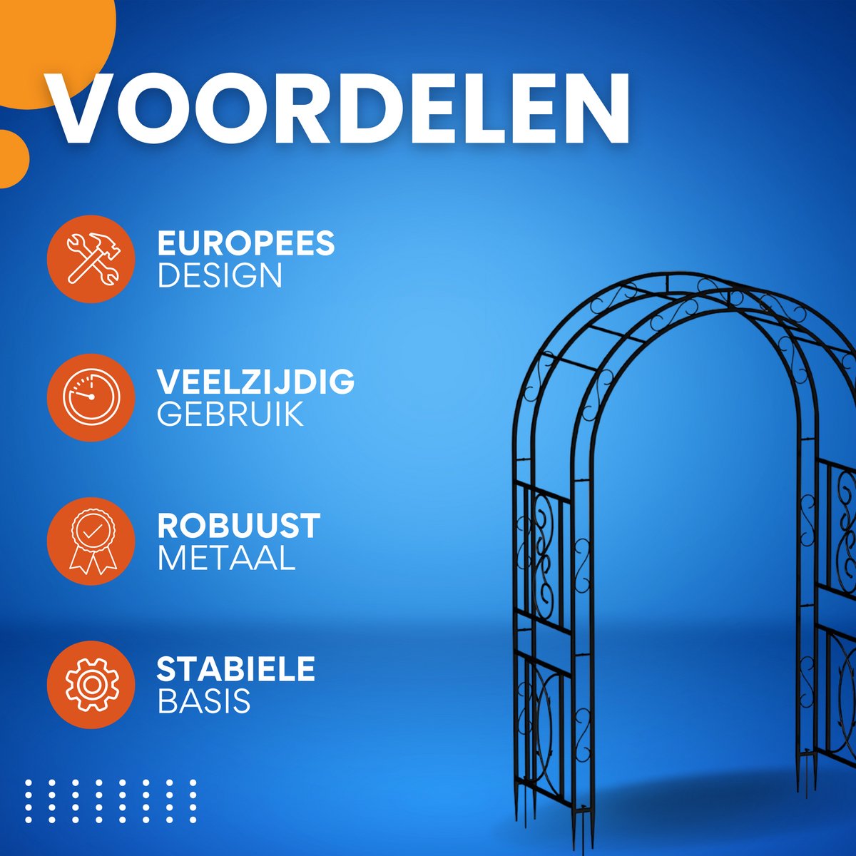 Rozenboog 215cm - Tuinboog - Decoratie - Buitenluifel - Versiering - Multifunctioneel - Voor klimplanten