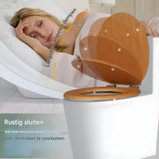 WC-bril - Toiletbril – Voor Toilet & Badkamer – Soft-Close – MDF - Houtlook