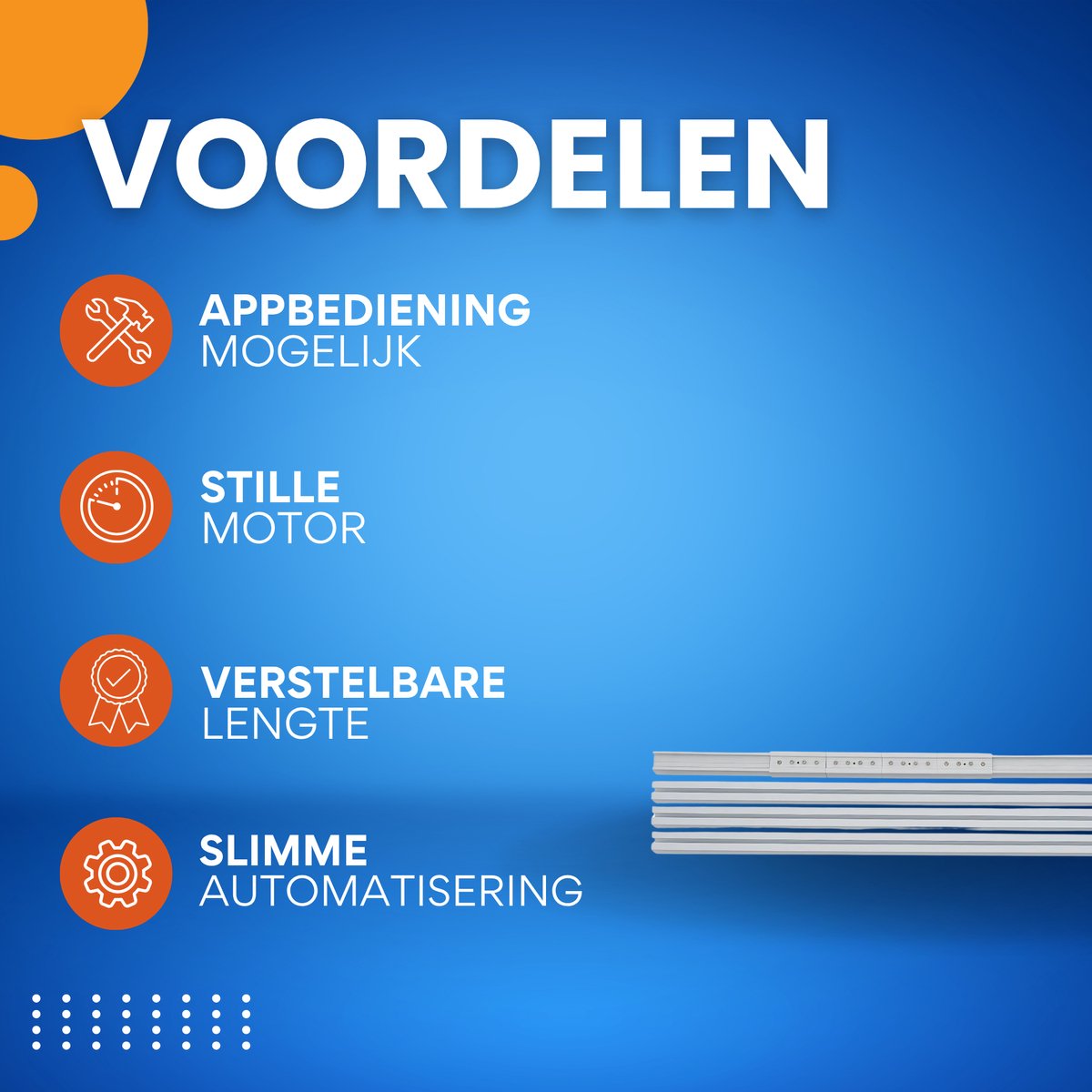 Gemotoriseerde Gordijnrail - Gordijnmotor - met App- & Spraakbediening - 45dB Stil - Lengte 2,15-4,2m