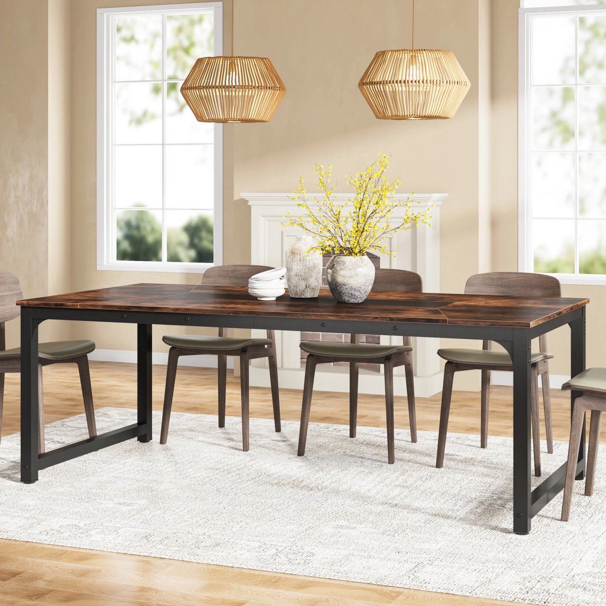 Eettafel Antwerp - 160cm - Voor 6 personen - Voor Keuken of eetkamer - Bruin